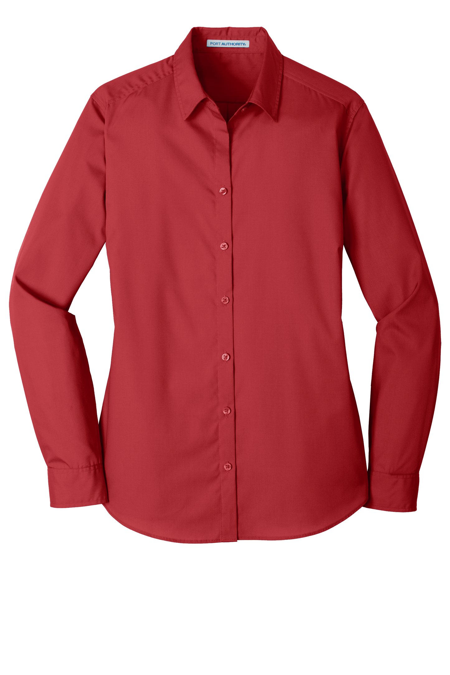 Port Authority® Women's Long Sleeve Carefree Poplin Shirt - Rich Red