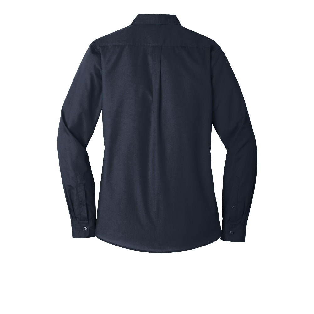 Port Authority® Women's Long Sleeve Carefree Poplin Shirt - River Blue Navy