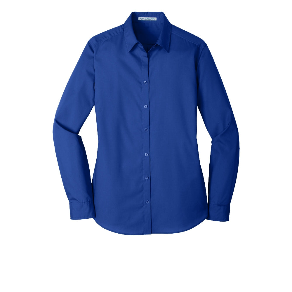 Port Authority® Women's Long Sleeve Carefree Poplin Shirt - True Royal