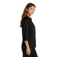 Port Authority® Women's 3/4-Sleeve Carefree Poplin Shirt - Deep Black