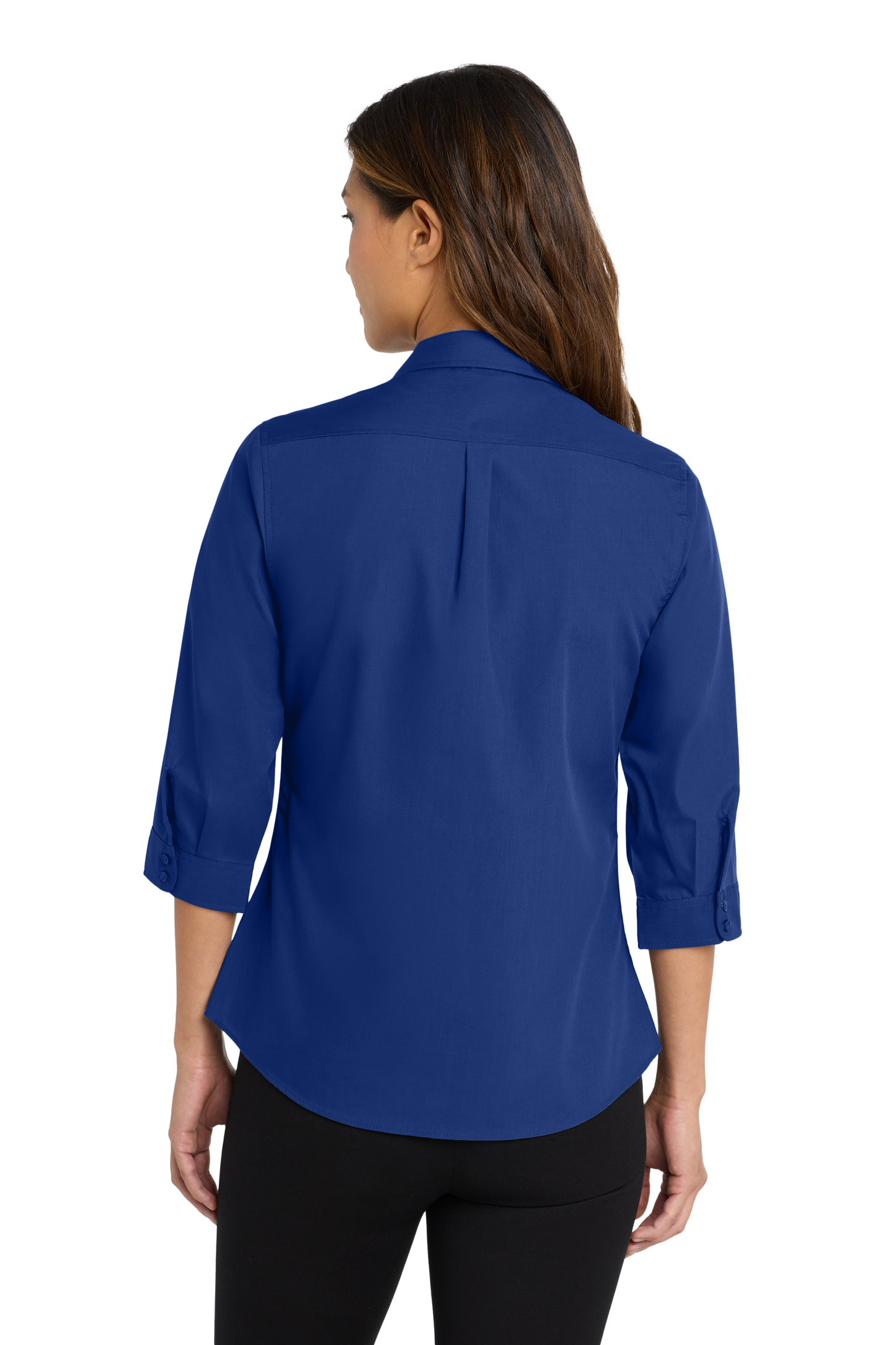 Port Authority® Women's 3/4-Sleeve Carefree Poplin Shirt - True Royal