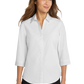 Port Authority® Women's 3/4-Sleeve Carefree Poplin Shirt - White