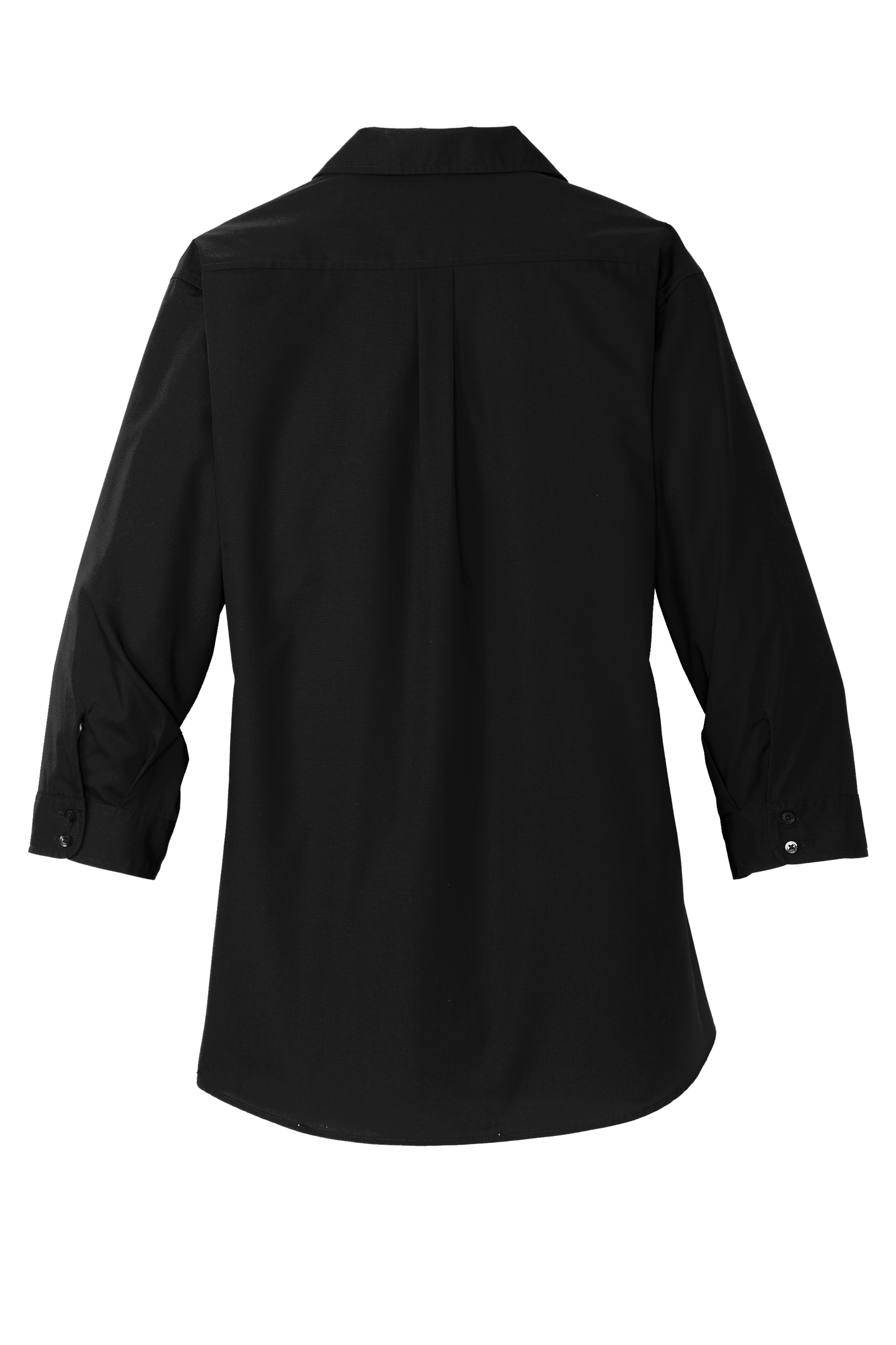 Port Authority® Women's 3/4-Sleeve Carefree Poplin Shirt - Deep Black