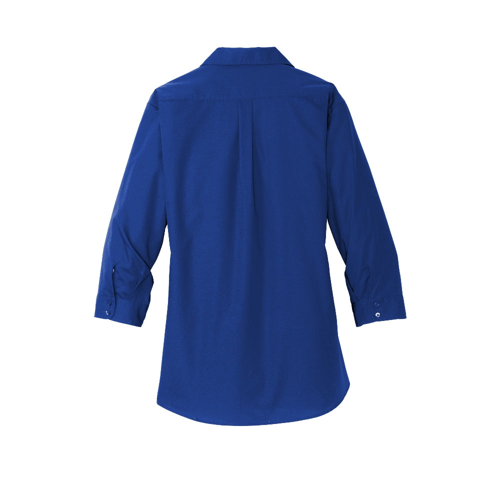Port Authority® Women's 3/4-Sleeve Carefree Poplin Shirt - True Royal