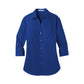 Port Authority® Women's 3/4-Sleeve Carefree Poplin Shirt - True Royal