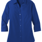 Port Authority® Women's 3/4-Sleeve Carefree Poplin Shirt - True Royal