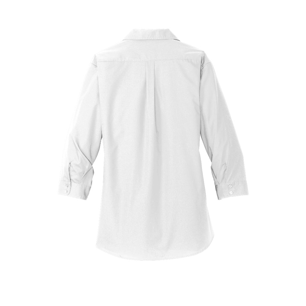 Port Authority® Women's 3/4-Sleeve Carefree Poplin Shirt - White