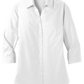 Port Authority® Women's 3/4-Sleeve Carefree Poplin Shirt - White