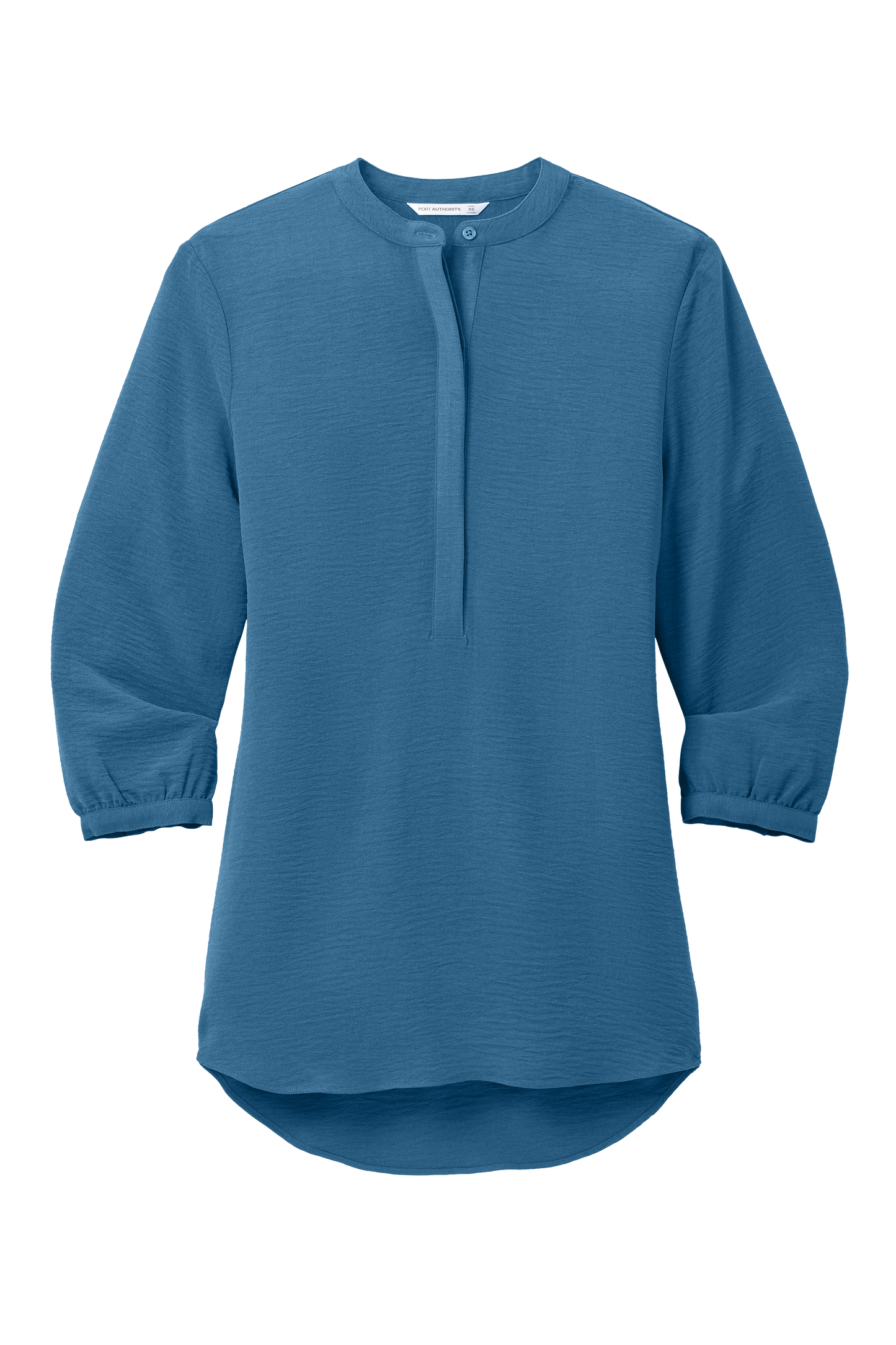 Port Authority® Women's 3/4-Sleeve Textured Crepe Tunic - Aegean Blue
