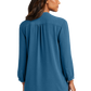 Port Authority® Women's 3/4-Sleeve Textured Crepe Tunic - Aegean Blue