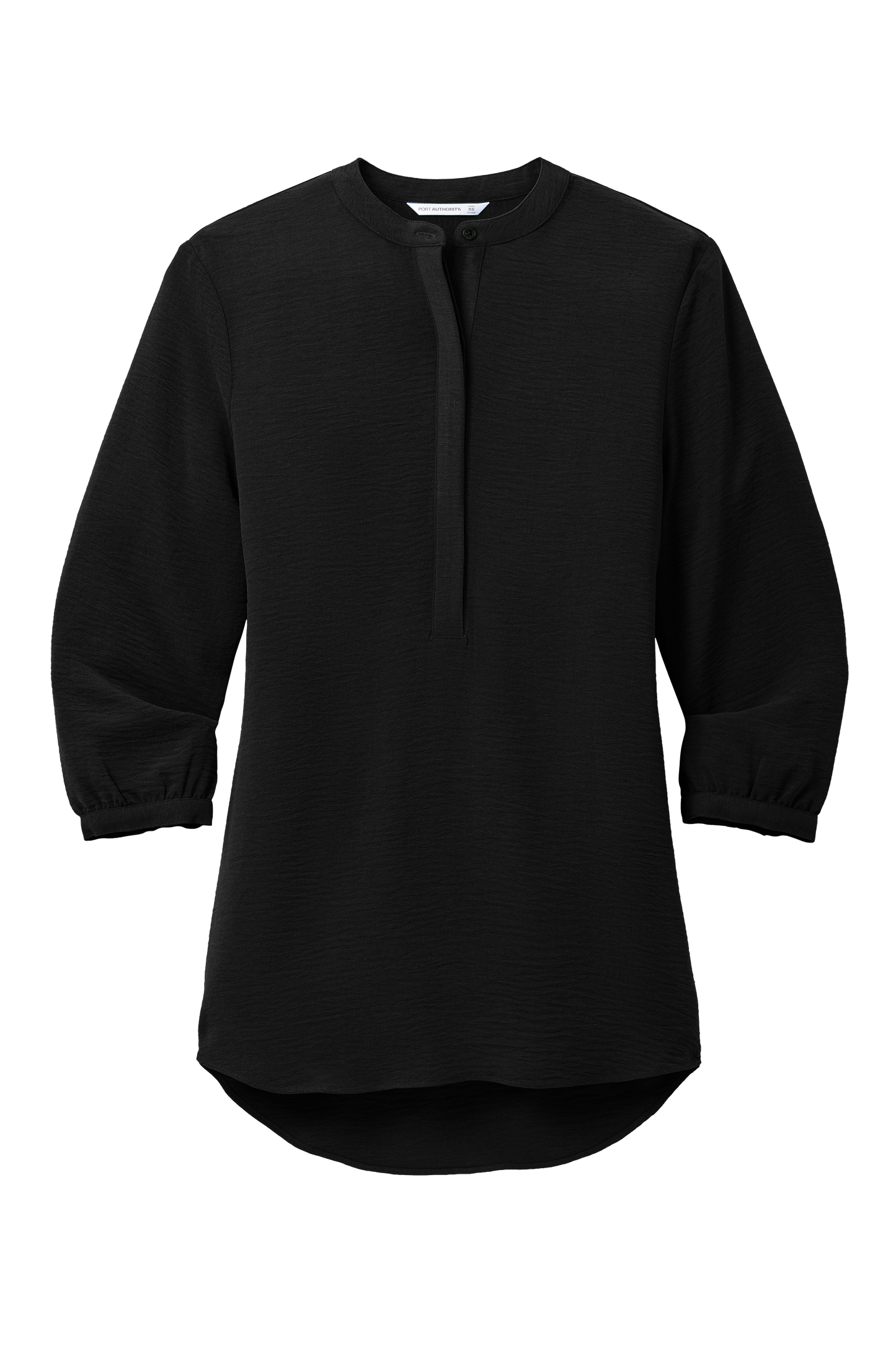 Port Authority® Women's 3/4-Sleeve Textured Crepe Tunic - Deep Black