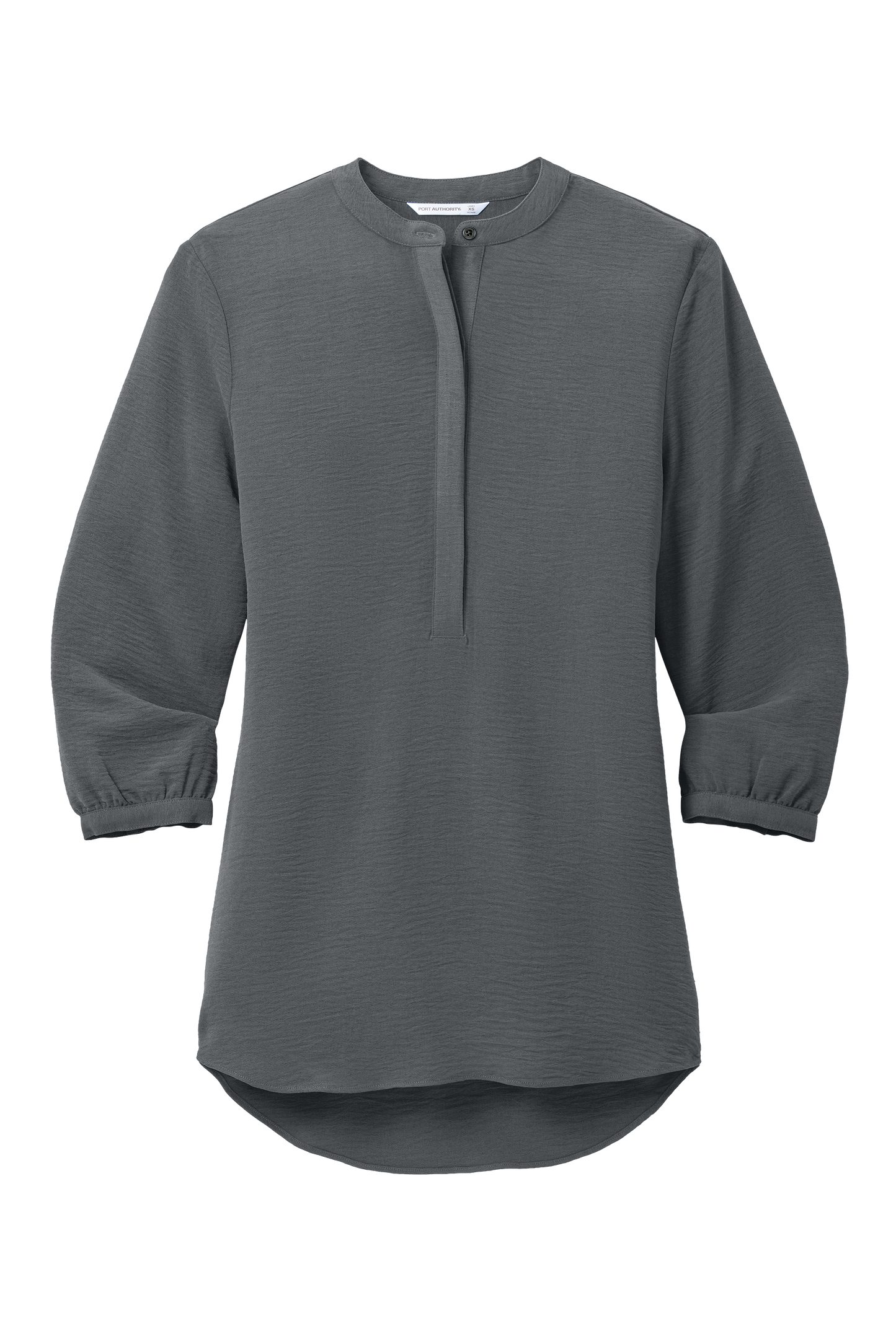 Port Authority® Women's 3/4-Sleeve Textured Crepe Tunic - Graphite