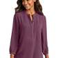 Port Authority® Women's 3/4-Sleeve Textured Crepe Tunic - Purple Mist