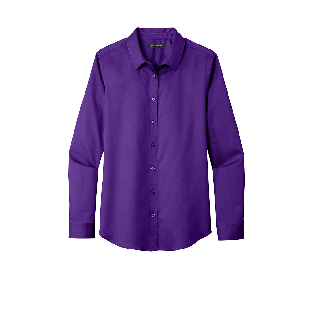 Port Authority® Women's Long Sleeve SuperPro React ™ Twill Shirt - Purple