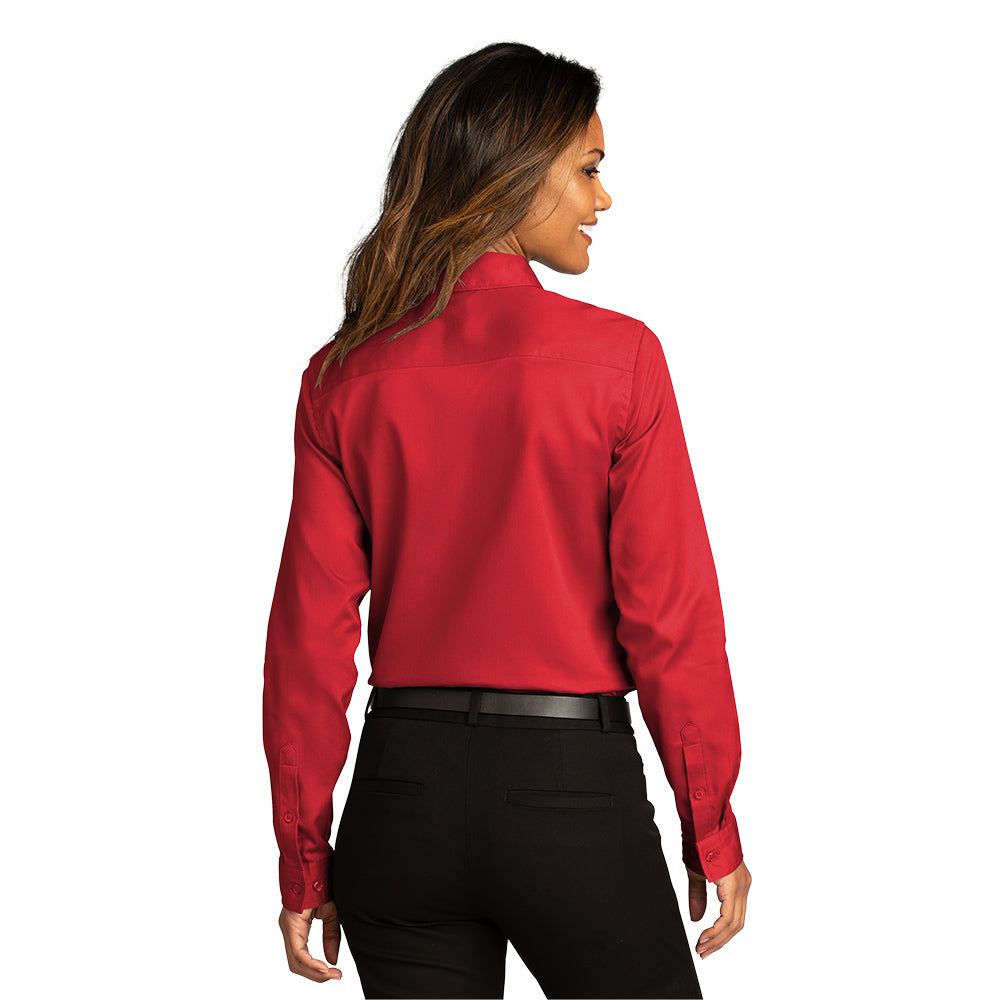 Port Authority® Women's Long Sleeve SuperPro React ™ Twill Shirt - Rich Red