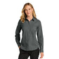 Port Authority® Women’s Long Sleeve Nailhead Easy Care Shirt - Deep Black