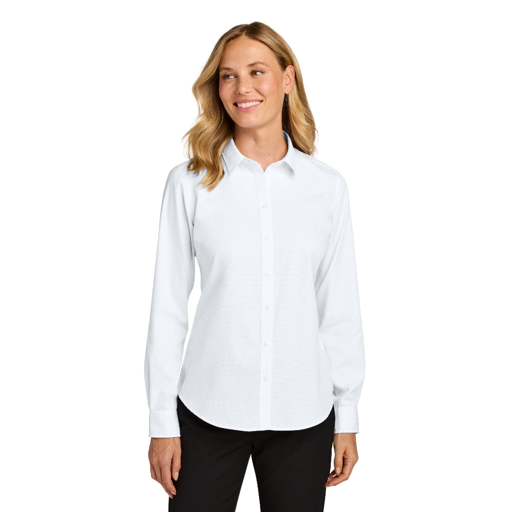 Port Authority® Women’s Long Sleeve Nailhead Easy Care Shirt - White