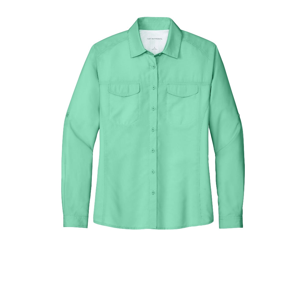 Port Authority® Women's Long Sleeve UV Daybreak Shirt - Bright Seafoam