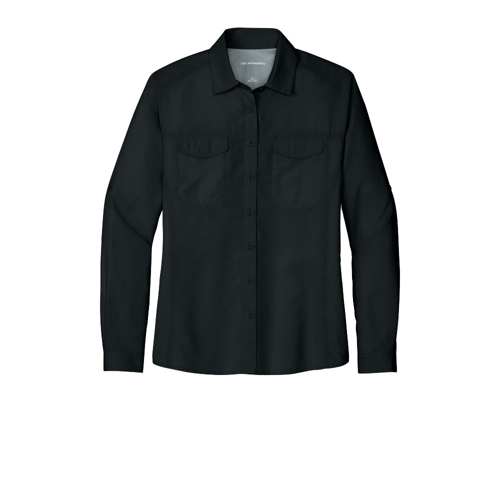 Port Authority® Women's Long Sleeve UV Daybreak Shirt - Deep Black