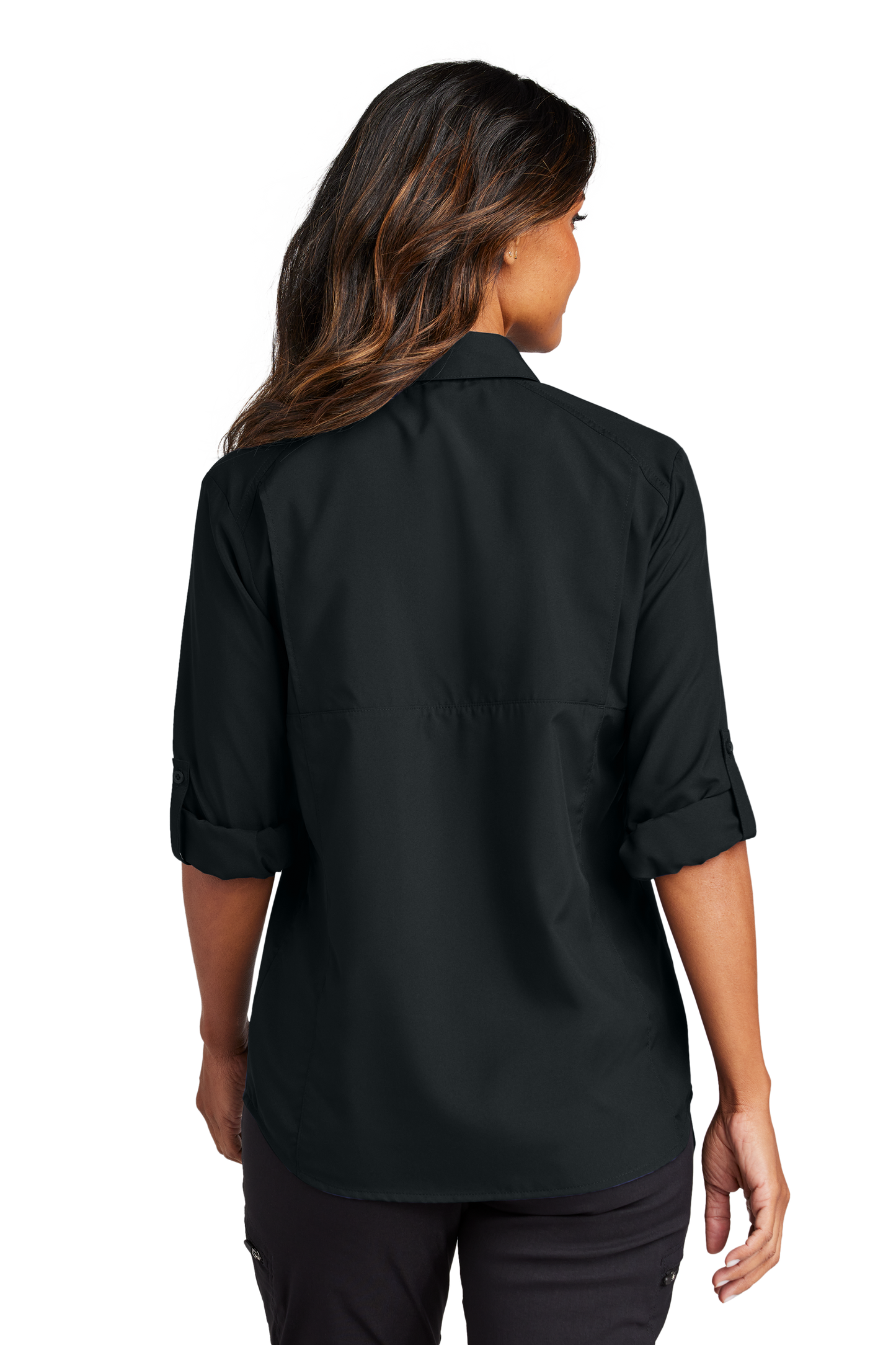 Port Authority® Women's Long Sleeve UV Daybreak Shirt - Deep Black