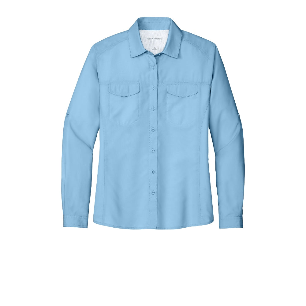 Port Authority® Women's Long Sleeve UV Daybreak Shirt - Light Blue