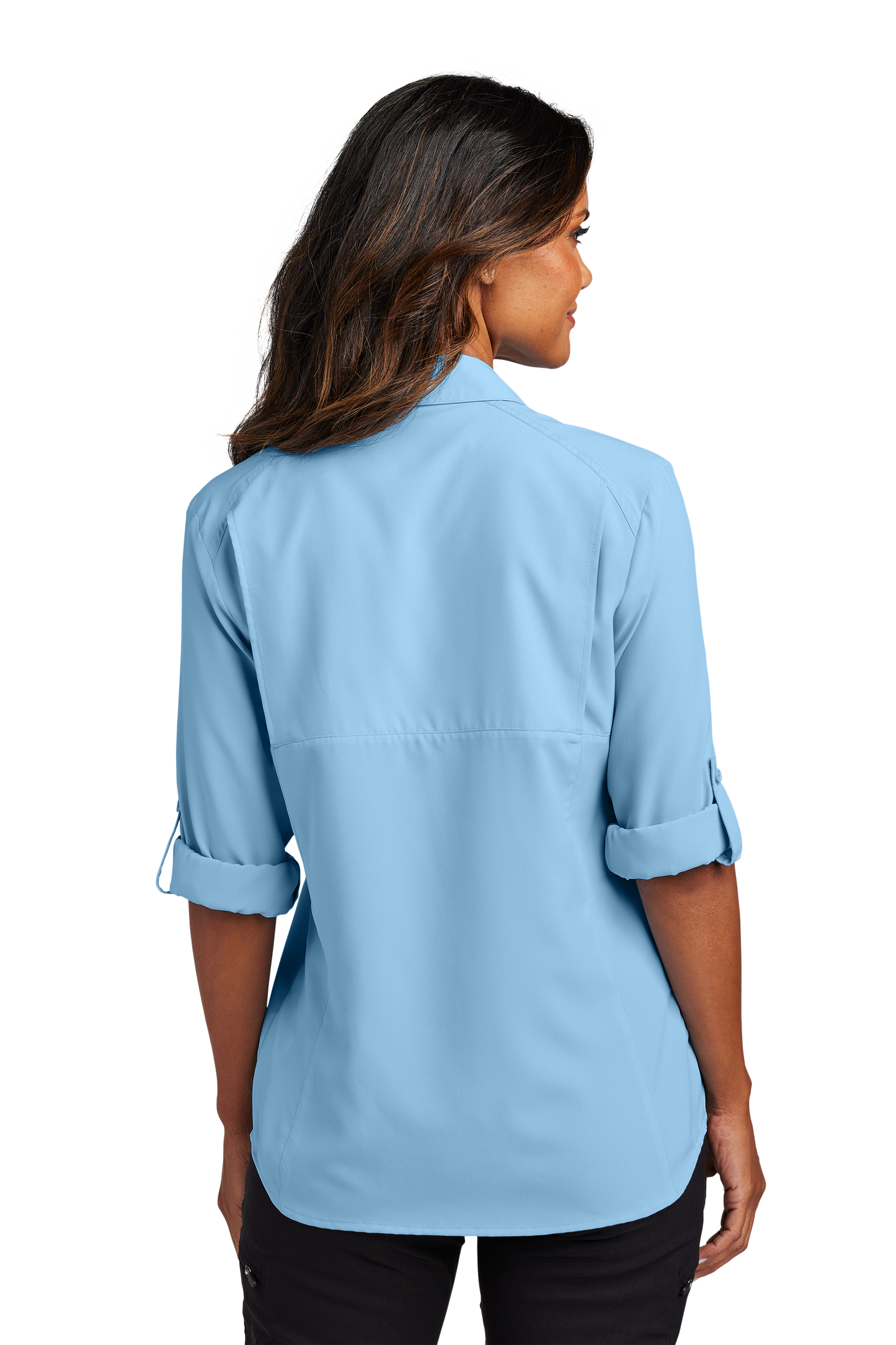 Port Authority® Women's Long Sleeve UV Daybreak Shirt - Light Blue