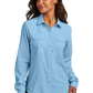 Port Authority® Women's Long Sleeve UV Daybreak Shirt - Light Blue