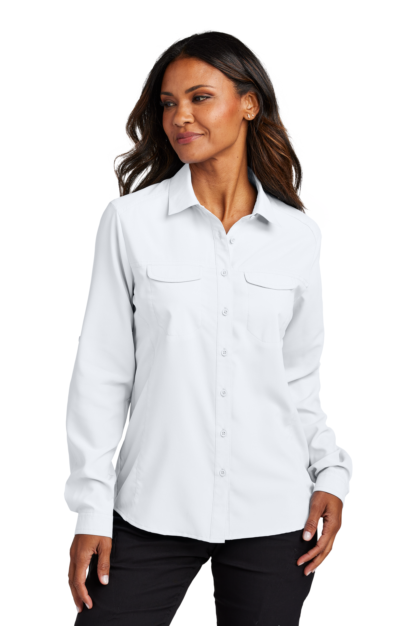 Port Authority® Women's Long Sleeve UV Daybreak Shirt - White
