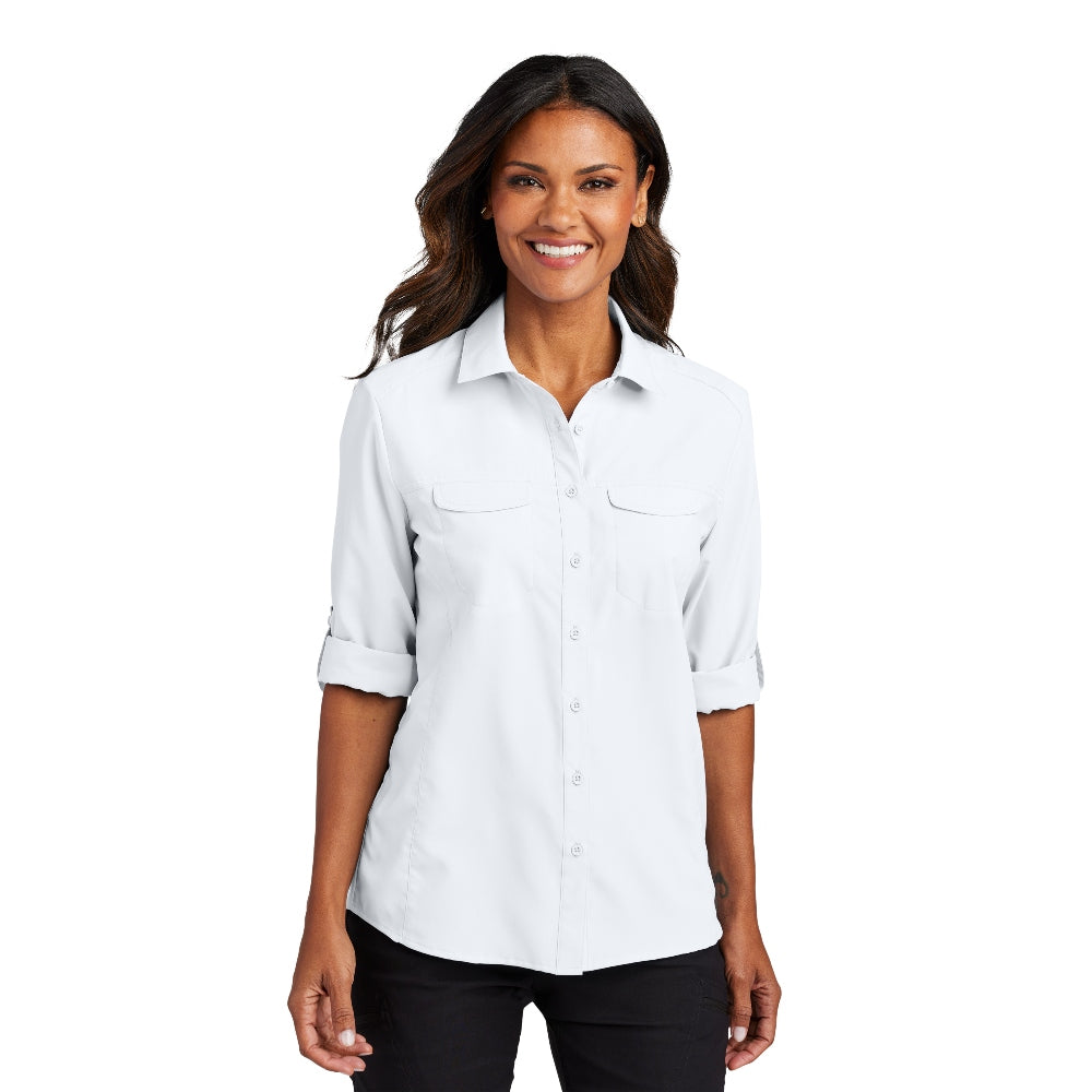 Port Authority® Women's Long Sleeve UV Daybreak Shirt - White