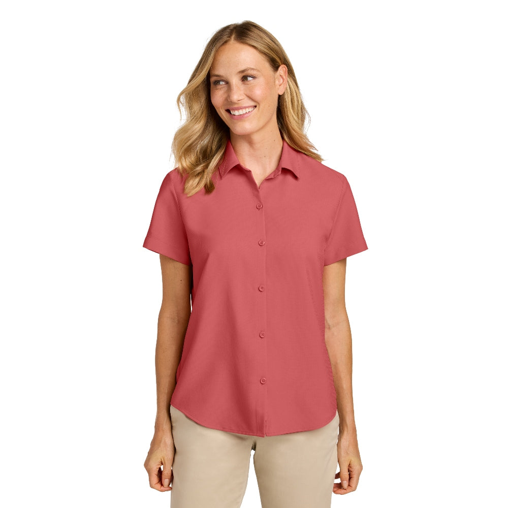 Port Authority® Women’s Short Sleeve UV Dockside Shirt - Coral Reef