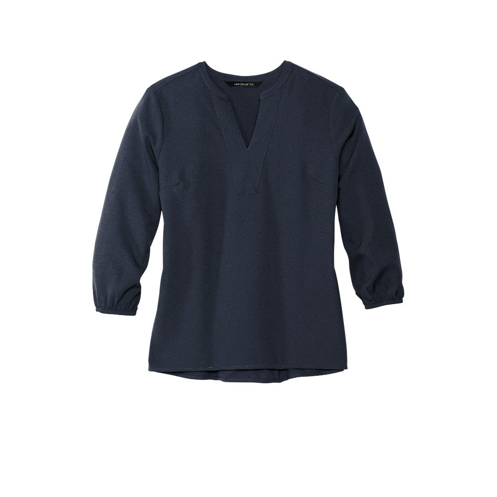 Mercer+Mettle® Women's Stretch Crepe 3/4-Sleeve Blouse - Navy