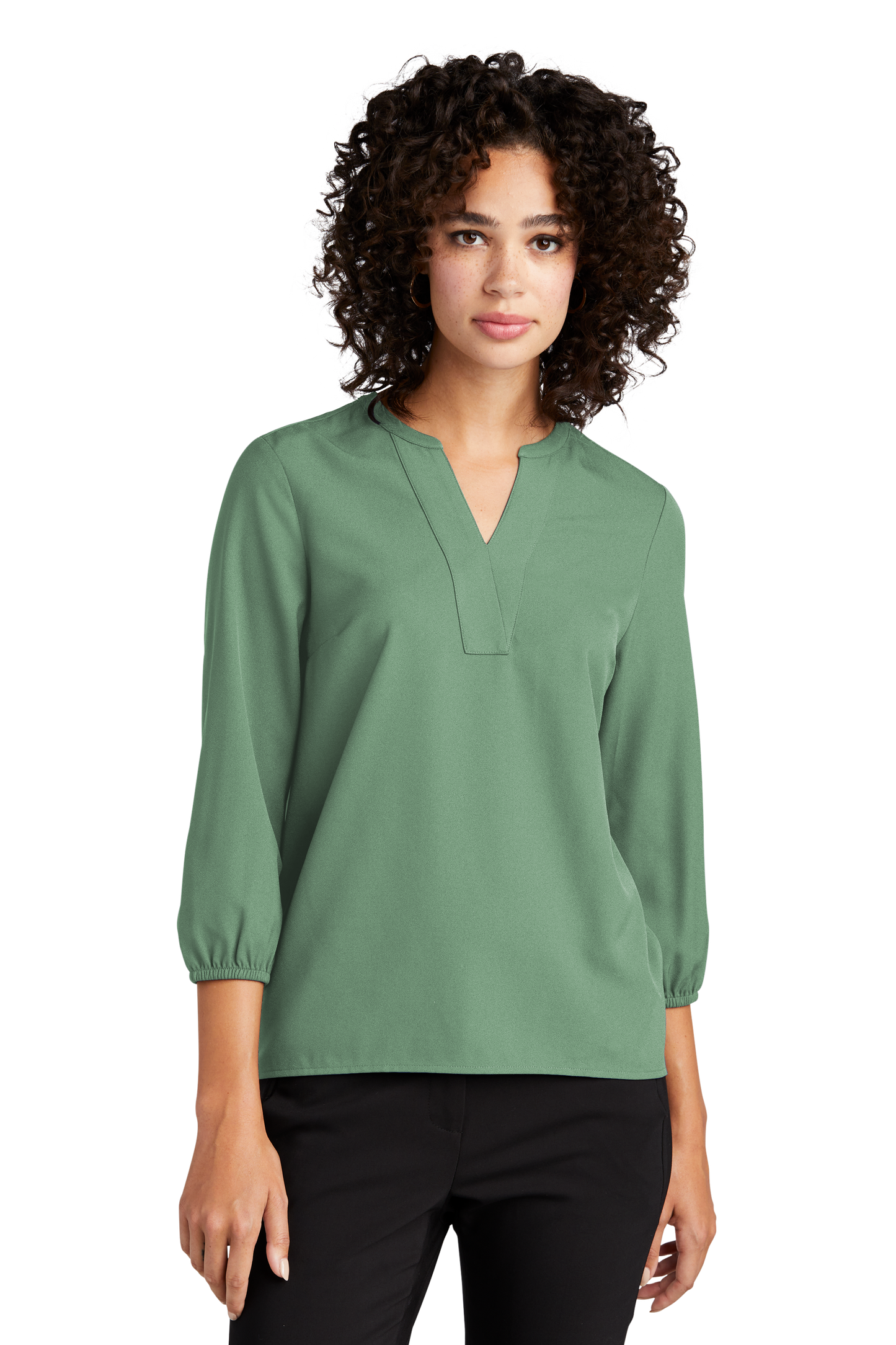 Mercer+Mettle® Women's Stretch Crepe 3/4-Sleeve Blouse - Sage