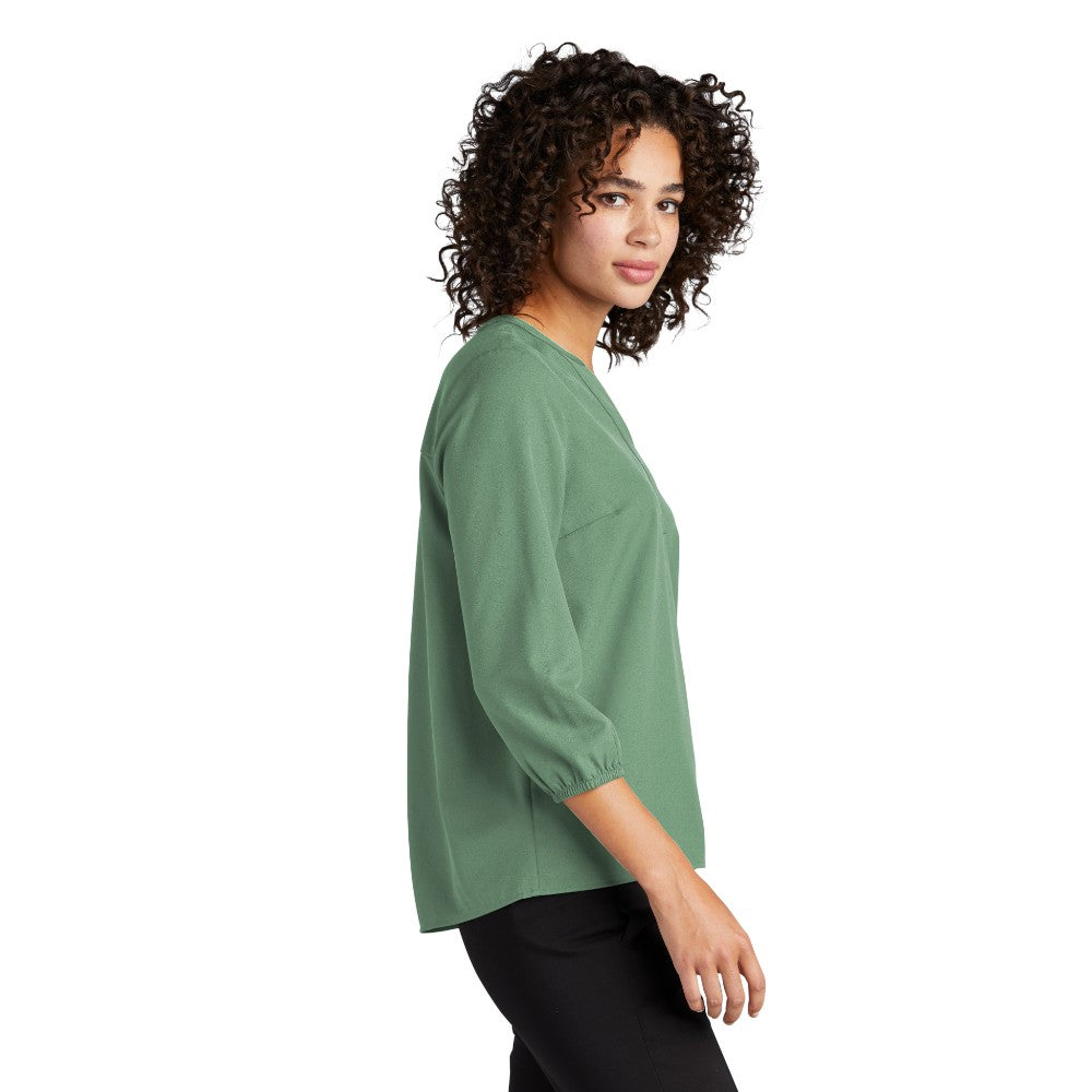 Mercer+Mettle® Women's Stretch Crepe 3/4-Sleeve Blouse - Sage