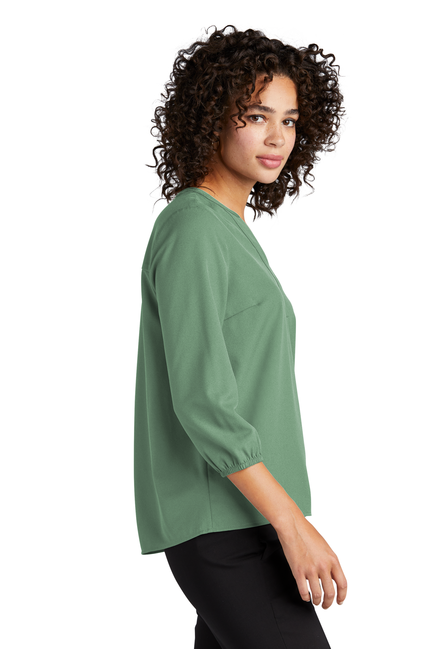 Mercer+Mettle® Women's Stretch Crepe 3/4-Sleeve Blouse - Sage