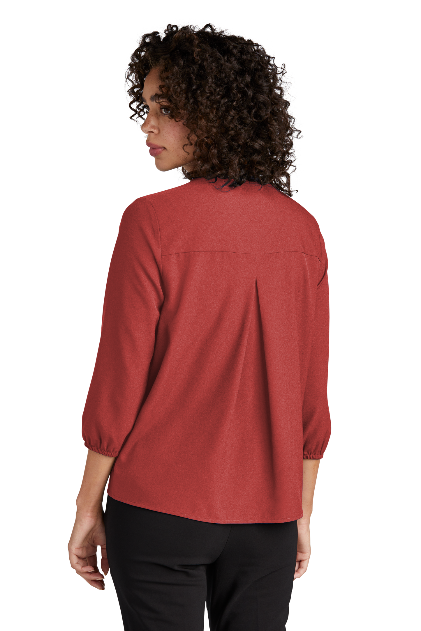 Mercer+Mettle® Women's Stretch Crepe 3/4-Sleeve Blouse - Terracotta