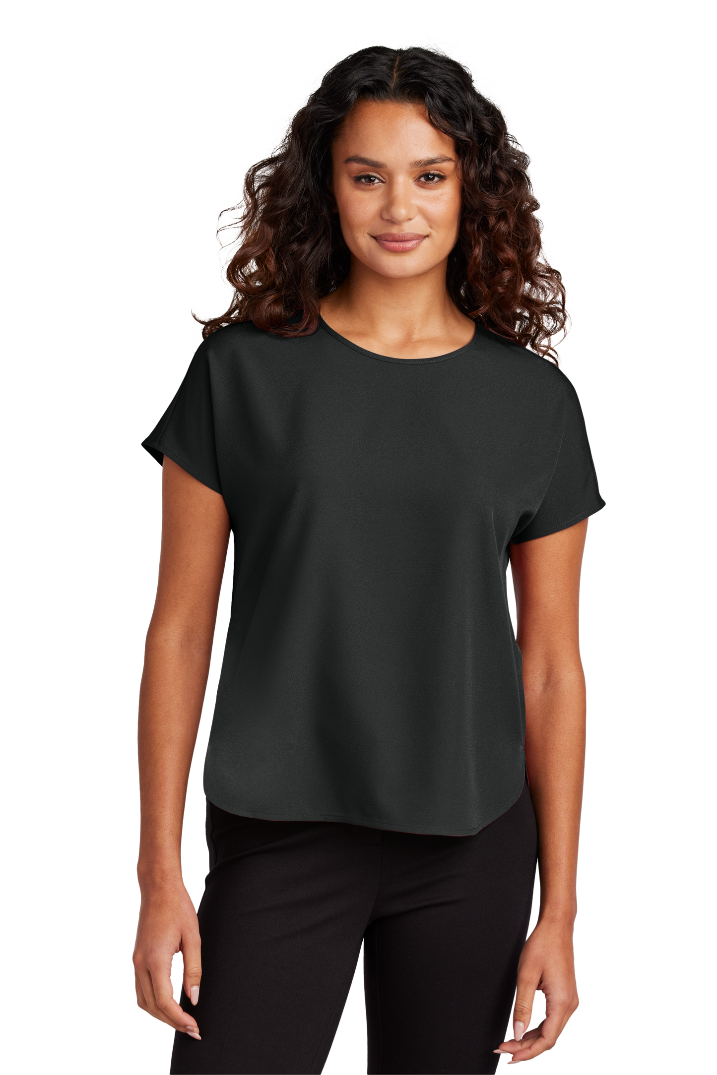 Mercer+Mettle® Women's Stretch Crepe Crew - Deep Black