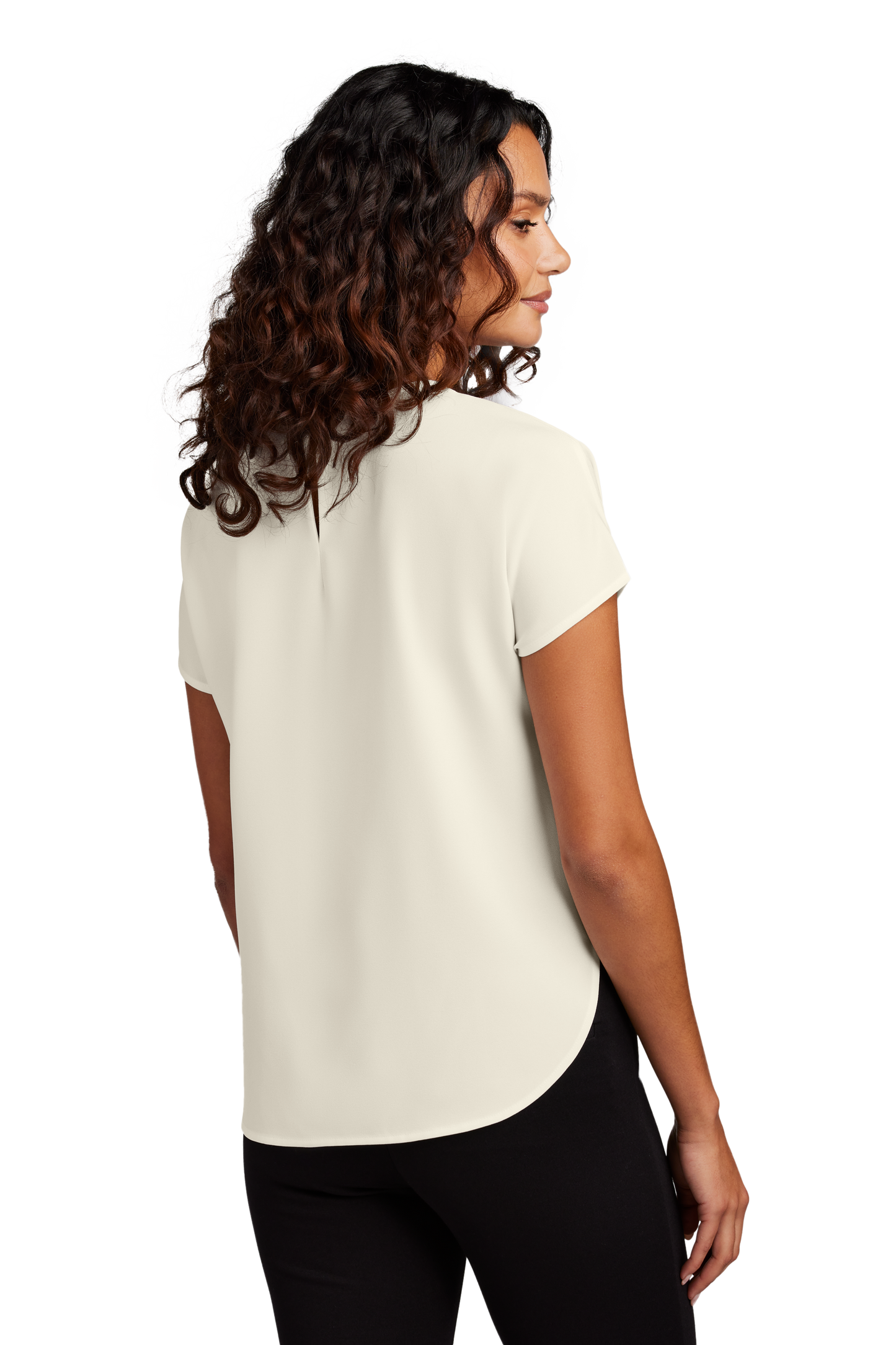 Mercer+Mettle® Women's Stretch Crepe Crew - Ivory Chiffon