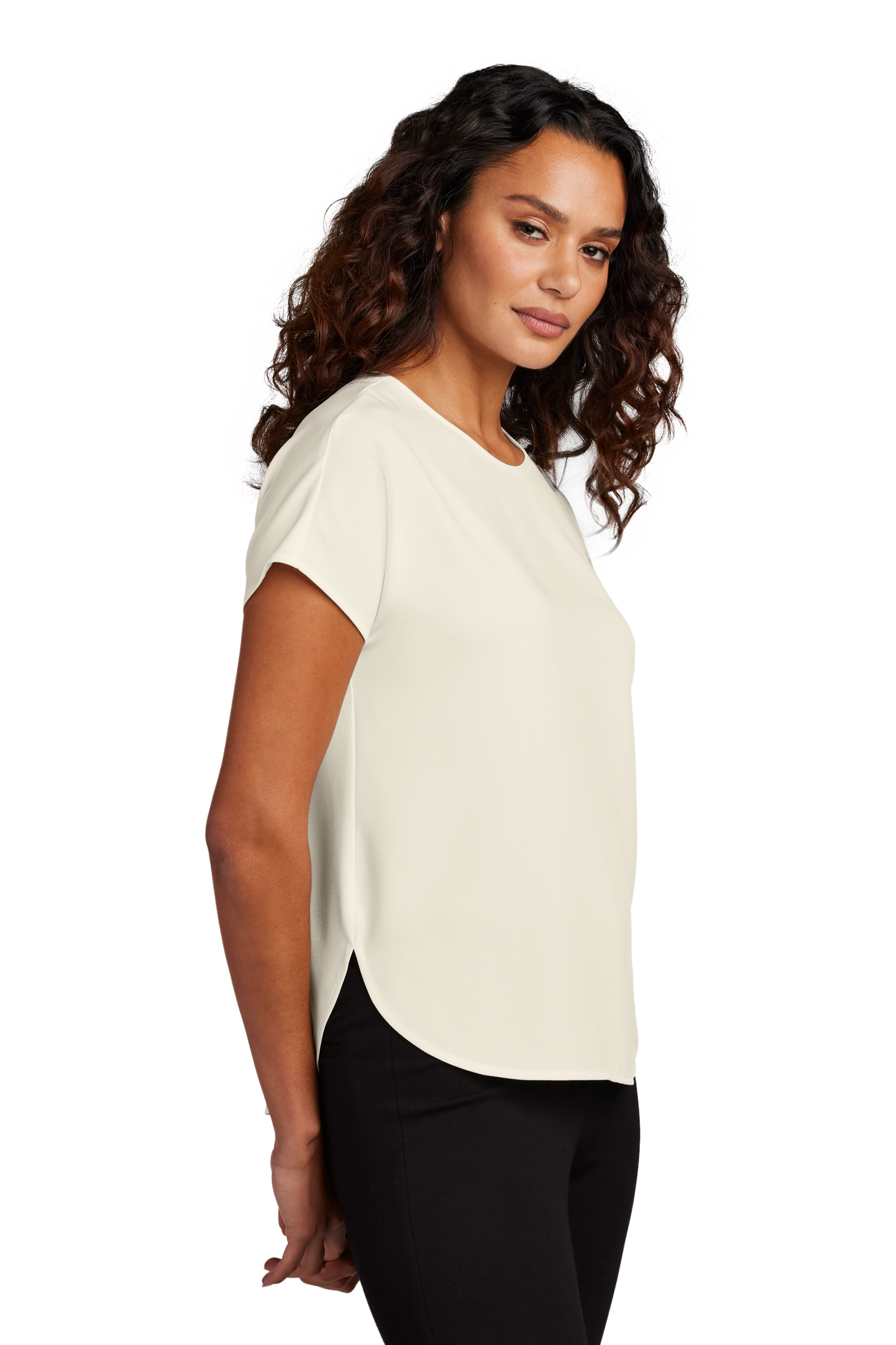 Mercer+Mettle® Women's Stretch Crepe Crew - Ivory Chiffon
