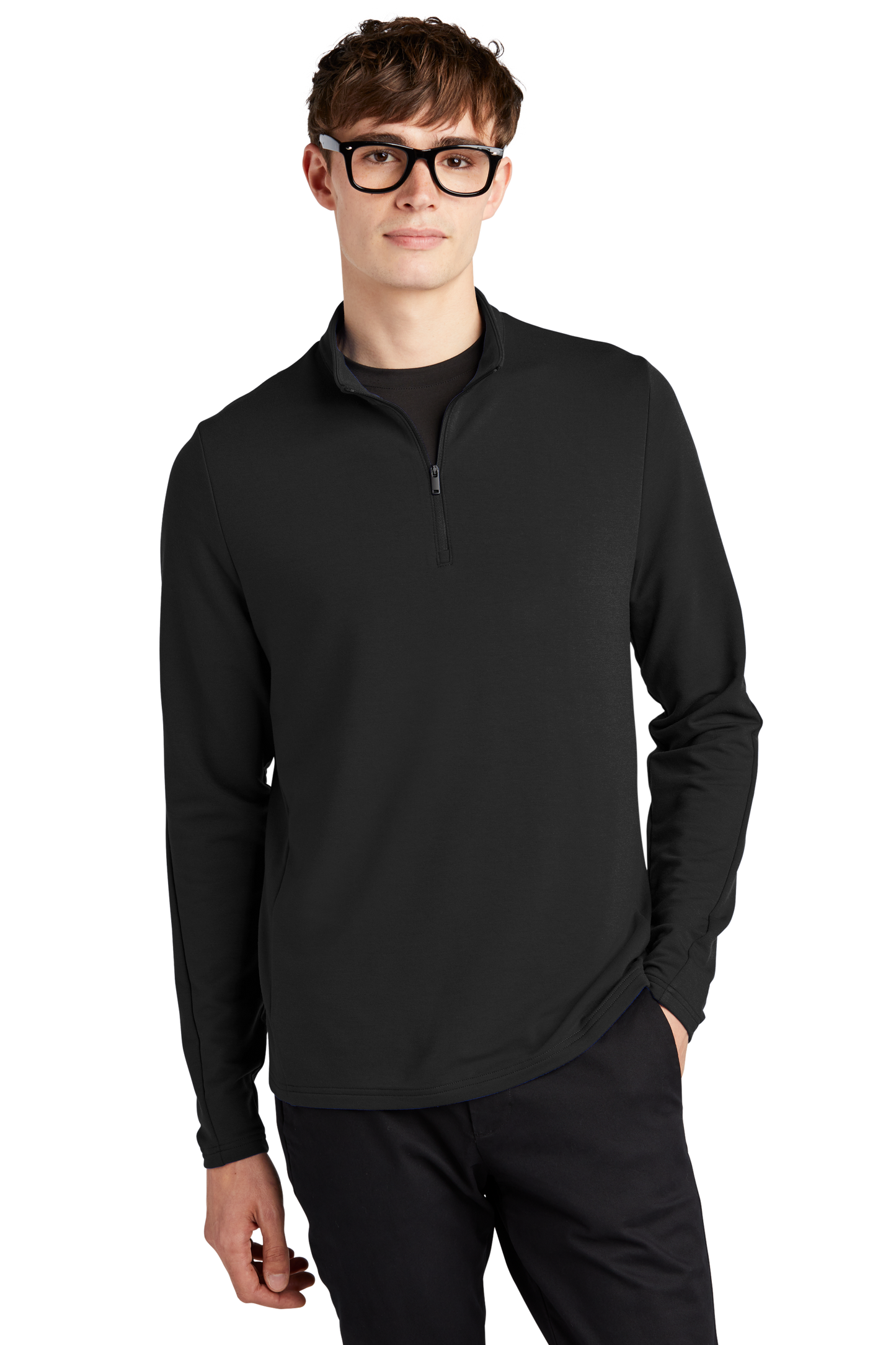 Mercer+Mettle® Stretch 1/4-Zip Pullover - Deep Black