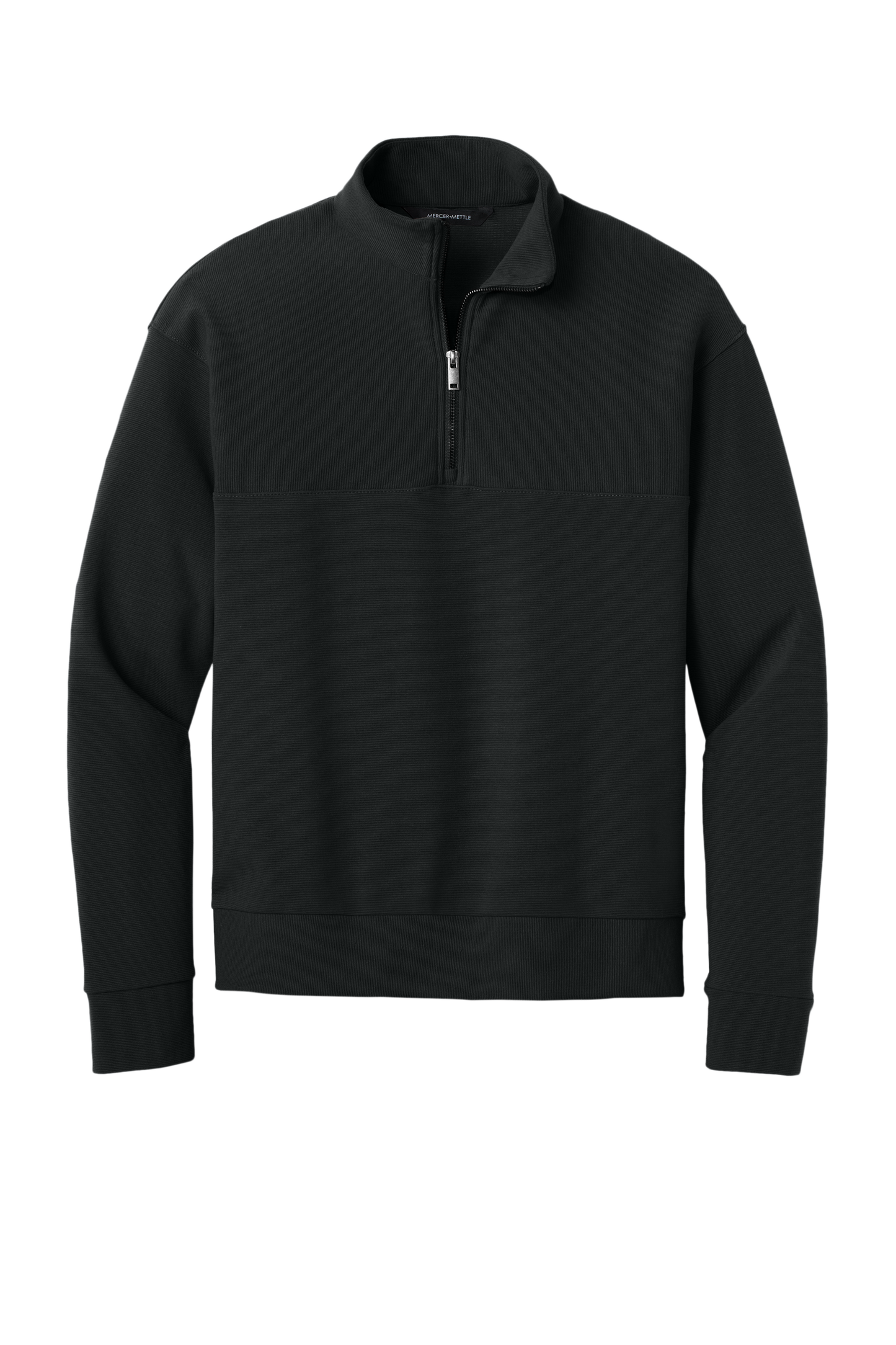 Mercer+Mettle® Linear Texture 1/4-Zip - Deep Black