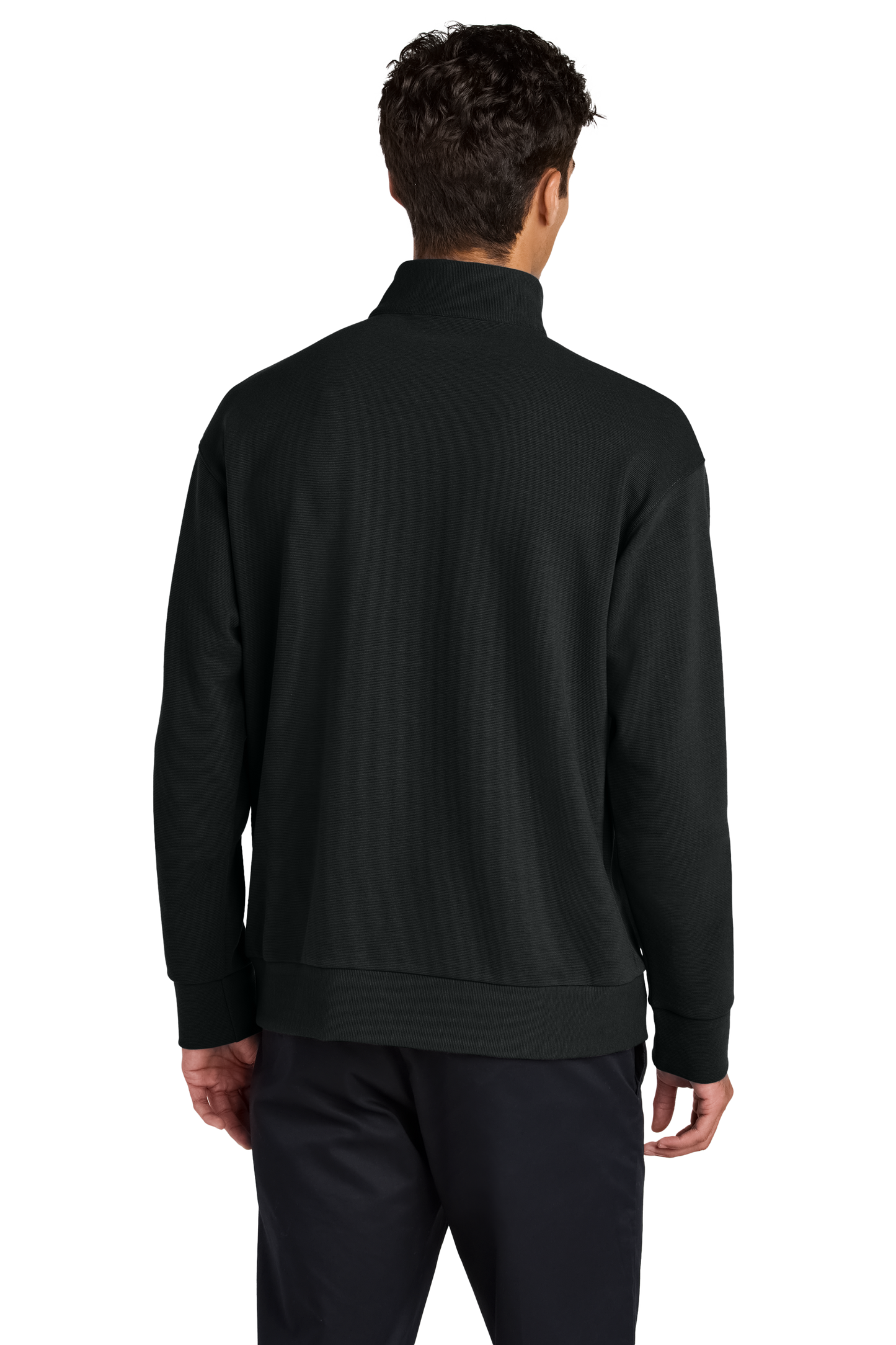 Mercer+Mettle® Linear Texture 1/4-Zip - Deep Black