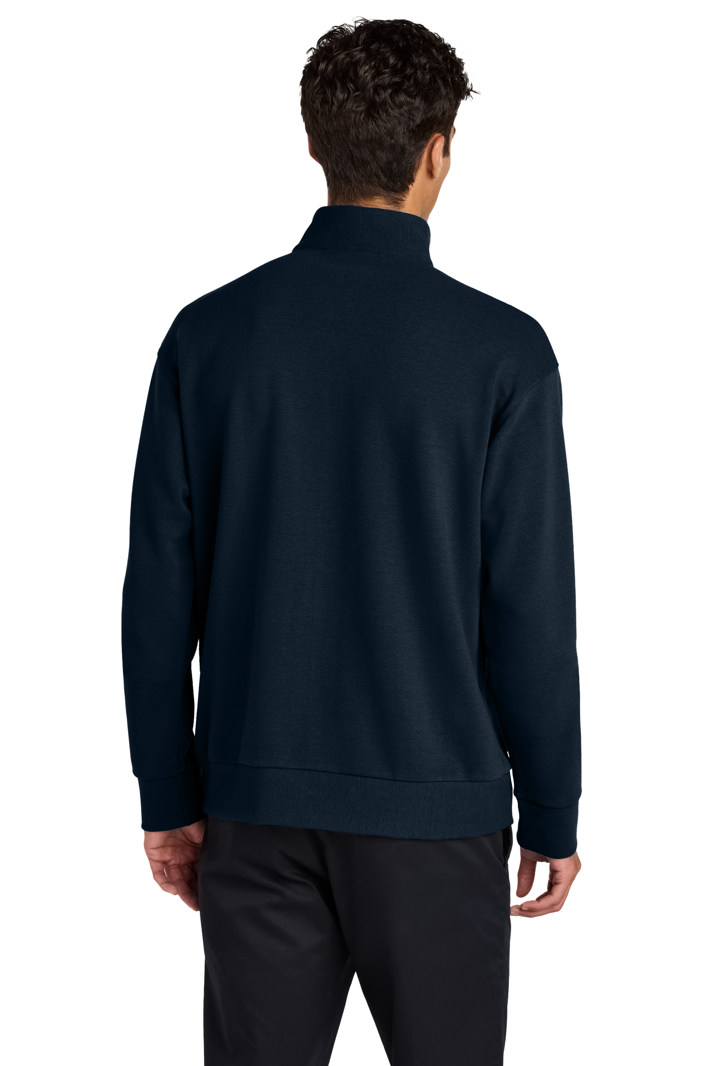 Mercer+Mettle® Linear Texture 1/4-Zip - Night Navy