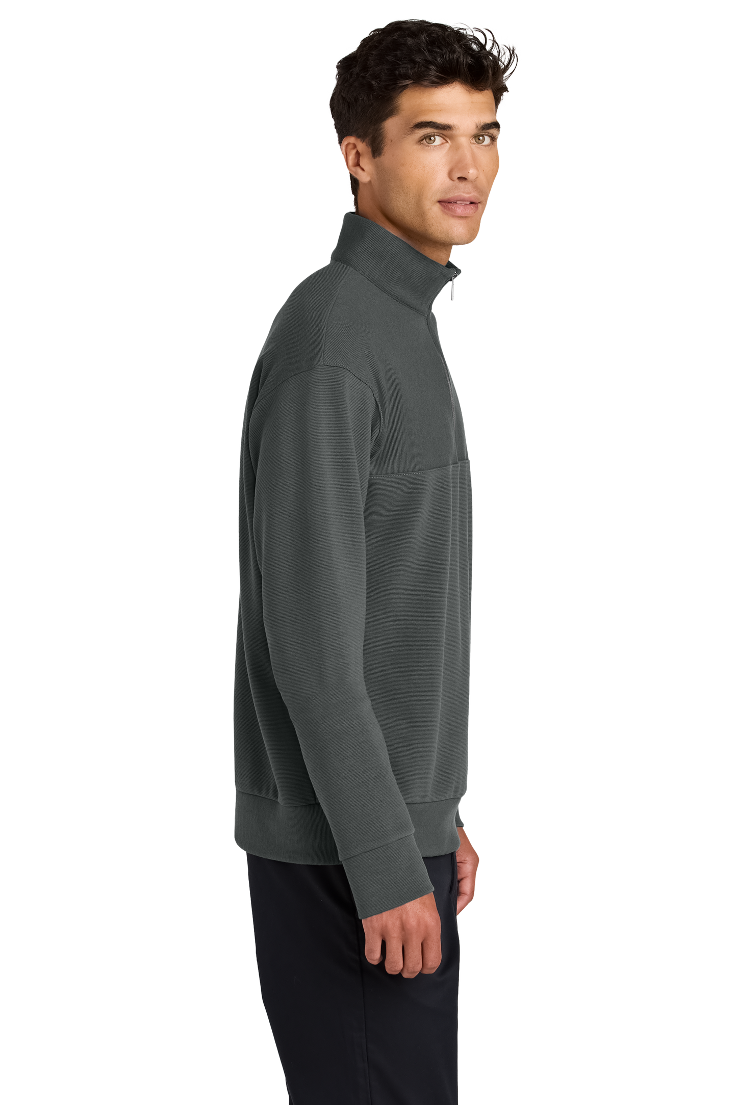 Mercer+Mettle® Linear Texture 1/4-Zip - Storm Grey