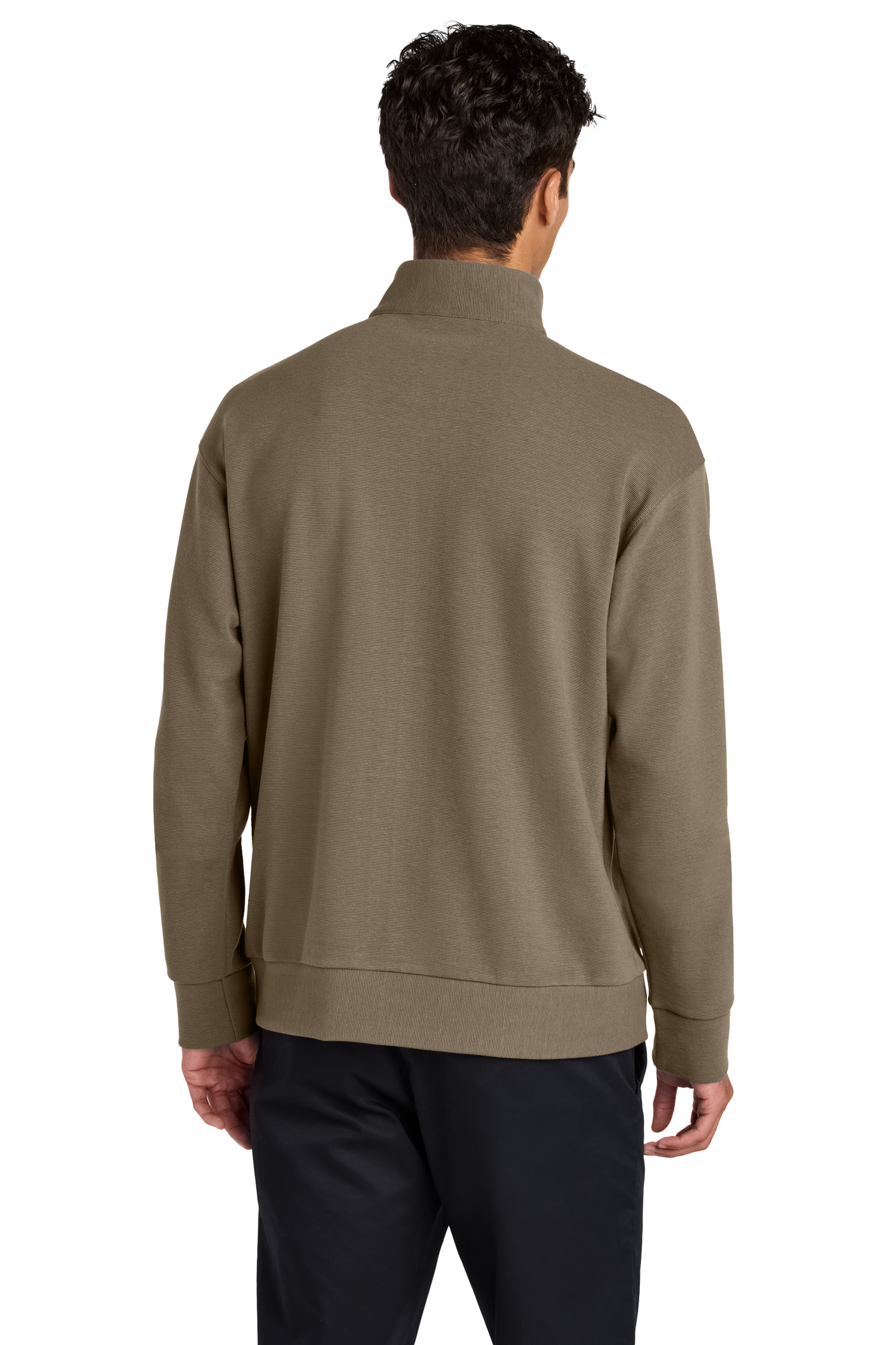Mercer+Mettle® Linear Texture 1/4-Zip - Warm Taupe