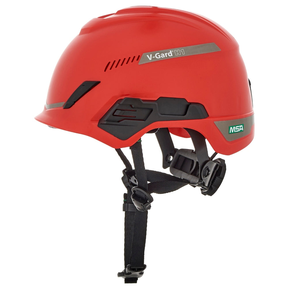 MSA 10204346 V-Gard H1 Trivent Safety Helmet - Fas-Trac Suspension - Red