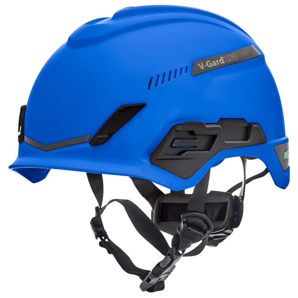 MSA 10204346 V-Gard H1 Trivent Safety Helmet - Fas-Trac Suspension - Blue