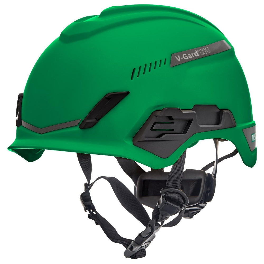 MSA 10204346 V-Gard H1 Trivent Safety Helmet - Fas-Trac Suspension - Green