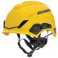 MSA 10204346 V-Gard H1 Trivent Safety Helmet - Fas-Trac Suspension - Yellow