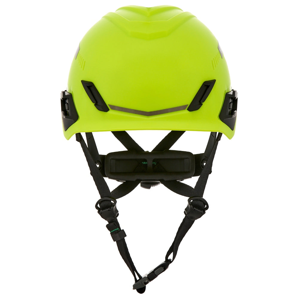 MSA 10204346 V-Gard H1 Trivent Safety Helmet - Fas-Trac Suspension - Hi-Viz Yellow/Green