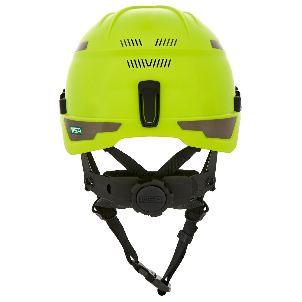 MSA 10204346 V-Gard H1 Trivent Safety Helmet - Fas-Trac Suspension - Hi-Viz Yellow/Green